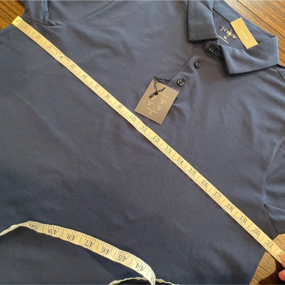 NWT J.Crew Men's Sz M Performance Piqué Polo Shirt Evening Sky Navy Blue - Picture 6 of 9
